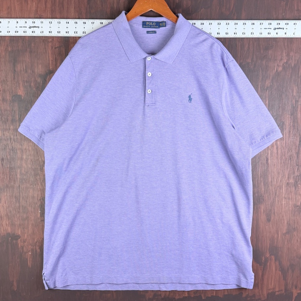 Polo Ralph Lauren Purple Heather Classic Fit Short Sleeve Polo Shirt Men's 2XL